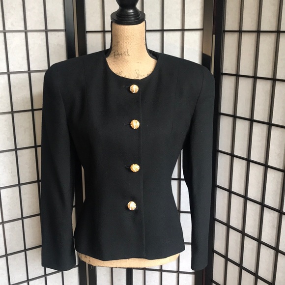 Vintage Christian Dior The Suit Black Wool Jacket